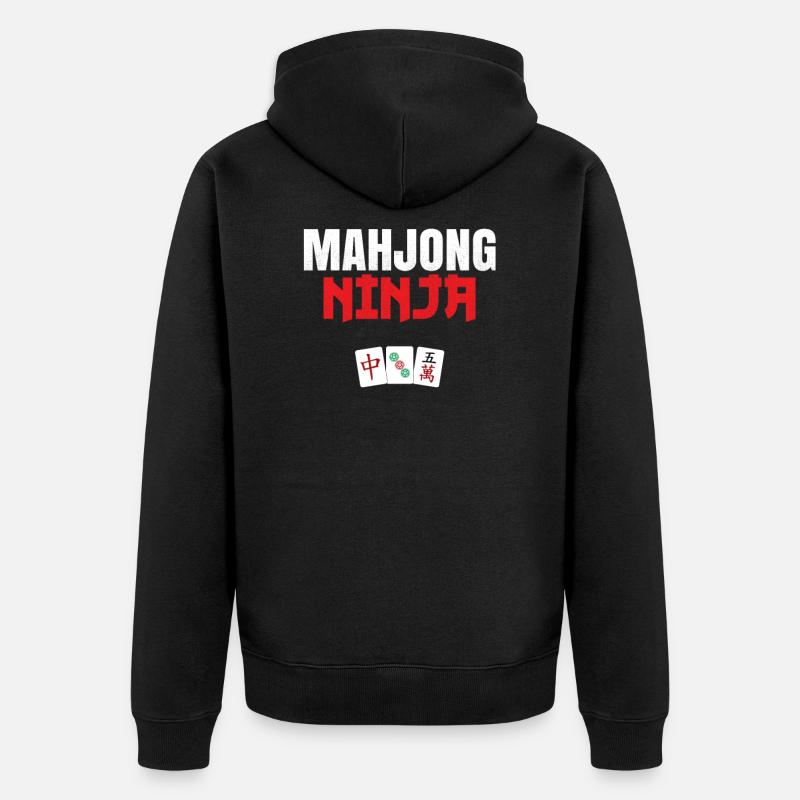 Mahjong Ninja, Mahjong - Veste à capuche bio Premium Unisexe - noir