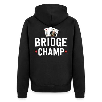 Drôle bridge chemise pour hommes cadeau pour bridge card - Veste à capuche bio Premium Unisexe - noir - Dos - Nico (187cm)
