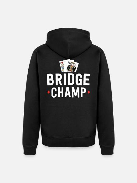 Drôle bridge chemise pour hommes cadeau pour bridge card - Veste à capuche bio Premium Unisexe - noir