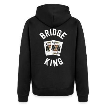Chemise de pont drôle pour homme Bridge King - Veste à capuche bio Premium Unisexe - noir - Dos - Nico (187cm)