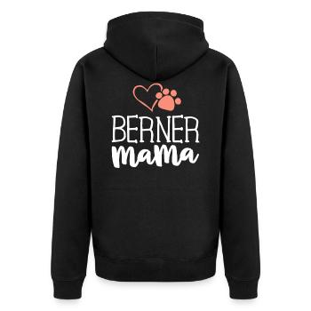 Berner Mama Shirt Bernese Mountain Dog Gifts Mom - Unisex Premium Organic Zip Hoodie - black - Back - Nico (187cm)