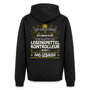 Lebensmittelkontrolleur Geschenkidee Nahrungskontr - Unisex Premium Bio Zip Hoodie - Schwarz - Hinten - Nico (187cm)