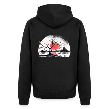 Japon Jardin japonais Torii Japon Samurai - Veste à capuche bio Premium Unisexe - noir - Dos - Nico (187cm)
