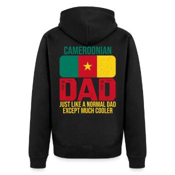 Cameroonian Father Cameroon Flag for Father's Day - Unisex Premium Organic Zip Hoodie - black - Back - Nico (187cm)