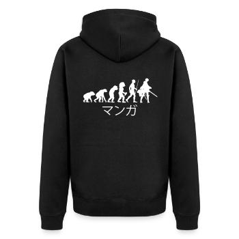 Anime Evolution - Unisex Premium Bio Zip Hoodie - Schwarz - Hinten - Nico (187cm)