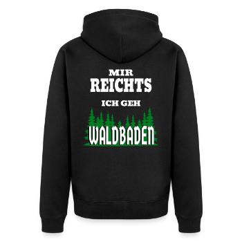 Mir reichts ich geh Waldbaden Natur - Unisex Premium Bio Zip Hoodie - Schwarz - Hinten - Nico (187cm)