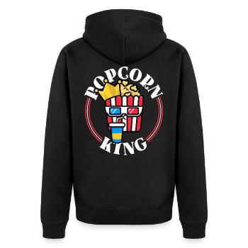 Filmliebhaber Geschenke Männer lustige Popcorn-Hemden - Unisex Premium Bio Zip Hoodie - Schwarz - Hinten - Nico (187cm)