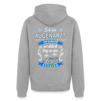 Augenarzt Ophthalmologe Arzt Augen Medizin Student - Unisex Premium Bio Zip Hoodie - Grau meliert - Hinten - Nico (187cm)