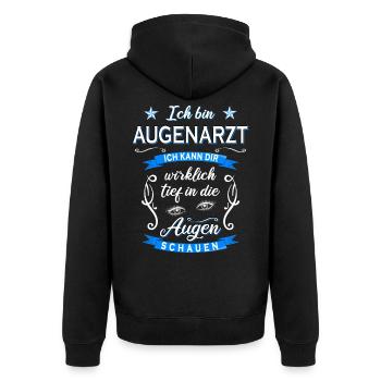 Augenarzt Ophthalmologe Arzt Augen Medizin Student - Unisex Premium Bio Zip Hoodie - Schwarz - Hinten - Nico (187cm)