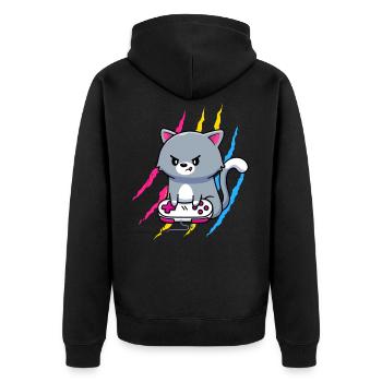 Pansexuel Gaymer Geek Pride LGBT Amoureux des jeux vidéo - Veste à capuche bio Premium Unisexe - noir - Dos - Nico (187cm)