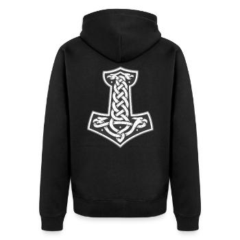 Thor Hammer Runen Thors Mythologie nordique - Veste à capuche bio Premium Unisexe - noir - Dos - Nico (187cm)