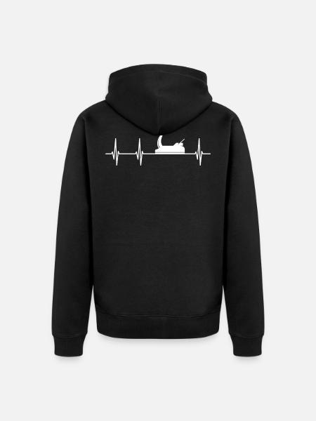 Heartbeat Carpenter ECG Pulse - Unisex Premium Organic Zip Hoodie - black