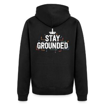 Elektriker Geschenke für Männer Lustiger elektrischer Aufenthalt - Unisex Premium Bio Zip Hoodie - Schwarz - Hinten - Nico (187cm)