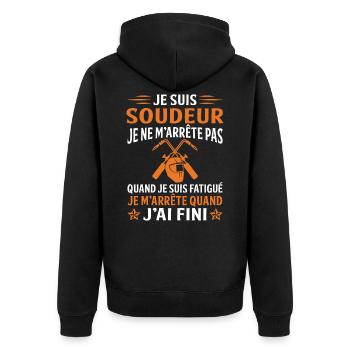 Je suis soudeur - Veste à capuche bio Premium Unisexe - noir - Dos - Nico (187cm)