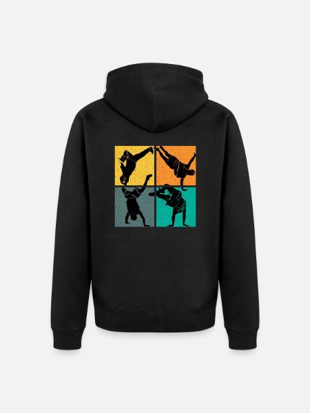 Breakdance danse vintage - Veste à capuche bio Premium Unisexe - noir