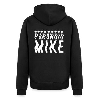 Paranoid Psycho Box Geschenkidee Geburtstag - Unisex Premium Bio Zip Hoodie - Schwarz - Hinten - Nico (187cm)