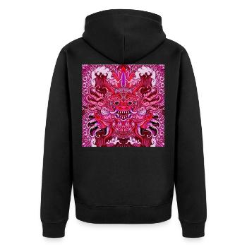 pink bali - Unisex Premium Organic Zip Hoodie - black - Back - Nico (187cm)