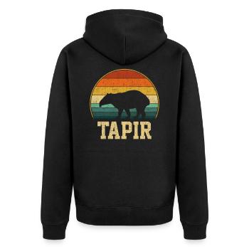 Tapir vintage Retro, tapir - Unisex Premium Organic Zip Hoodie - black - Back - Nico (187cm)