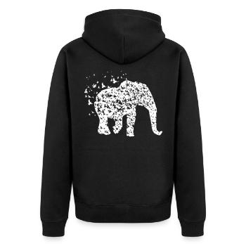 Elefant Elefanten Afrika Safari Afrika Rasta Goa - Unisex Premium Bio Zip Hoodie - Schwarz - Hinten - Nico (187cm)
