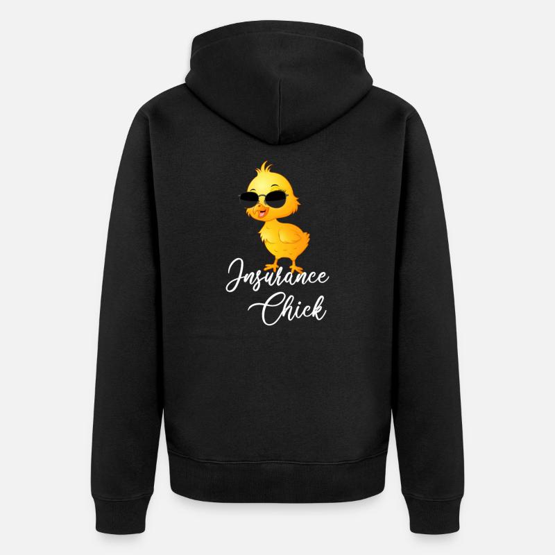 Poussin d’assurance, Drôle d’assurance - Veste à capuche bio Premium Unisexe - noir
