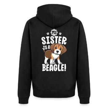 Ma soeur est une chemise Beagle Chemise Beagle pour enfants - Veste à capuche bio Premium Unisexe - noir - Dos - Nico (187cm)