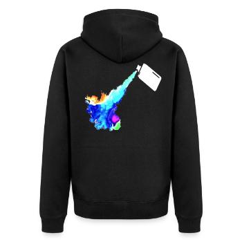 Spray can graffiti art in colorful - Unisex Premium Organic Zip Hoodie - black - Back - Nico (187cm)