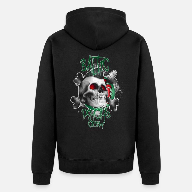 BalticPsychoCrew vert rouge - Veste à capuche bio Premium Unisexe - noir