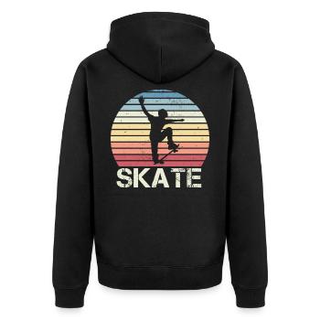 Skateboarding Sunset Skater Boys Gift - Veste à capuche bio Premium Unisexe - noir - Dos - Nico (187cm)
