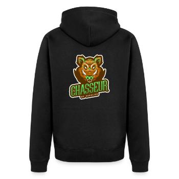 Wild boar hunter - hunter hunting gift idea - Unisex Premium Organic Zip Hoodie - black - Back - Nico (187cm)