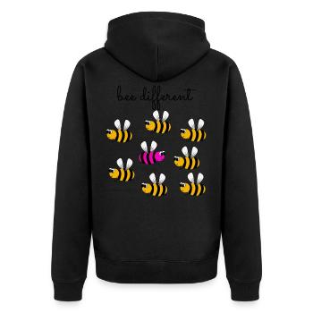 bee different - be different - be yourself - bee - Unisex Premium Organic Zip Hoodie - black - Back - Nico (187cm)