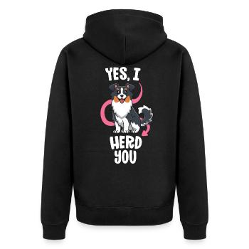 Funny Australian Shepherd Mom Gifts Aussie Yes I - Unisex Premium Organic Zip Hoodie - black - Back - Nico (187cm)