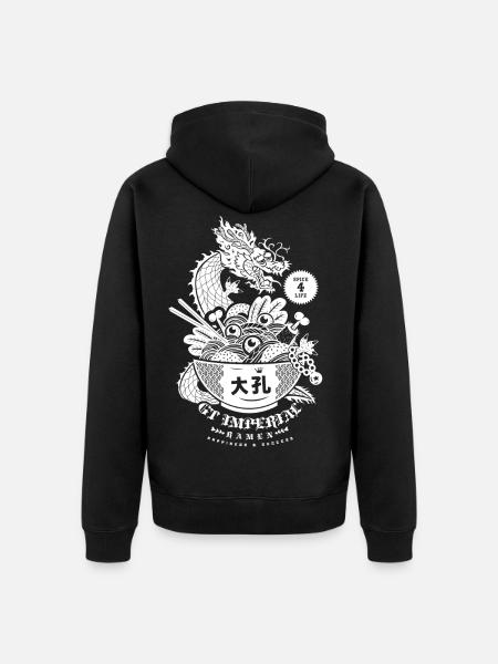 GT IMPERIAL WHITE BACK PATTERN - Unisex Premium Organic Zip Hoodie - black