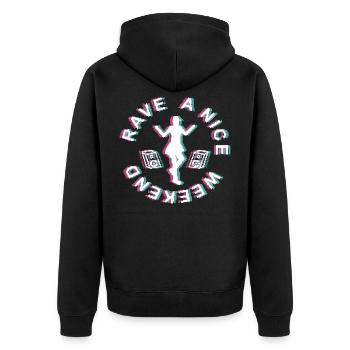 RAVE A NICE WEEKEND - dance - rave - Unisex Premium Organic Zip Hoodie - black - Back - Nico (187cm)