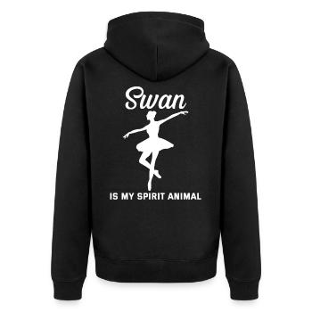 Swan est mon ballet animal - Veste à capuche bio Premium Unisexe - noir - Dos - Nico (187cm)
