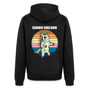 Cadeau d'horreur zombie licorne - Veste à capuche bio Premium Unisexe - noir - Dos - Nico (187cm)