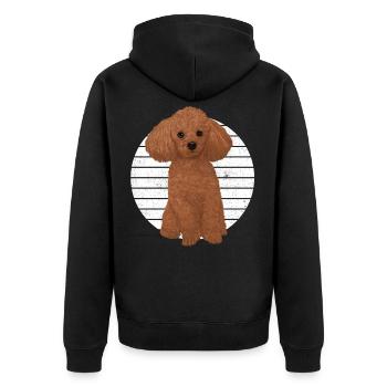 Chien patte amoureux des animaux caniche - Veste à capuche bio Premium Unisexe - noir - Dos - Nico (187cm)