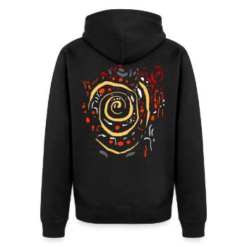 Art spiral indians pattern ABSTRACT Art Nouveau - Unisex Premium Organic Zip Hoodie - black - Back - Nico (187cm)