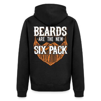 Les barbes sont le nouveau pack de six hommes amoureux de la barbe drôle - Veste à capuche bio Premium Unisexe - noir - Dos - Nico (187cm)