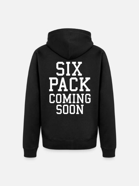 Six pack coming soon - Unisex Premium Bio Zip Hoodie - Schwarz