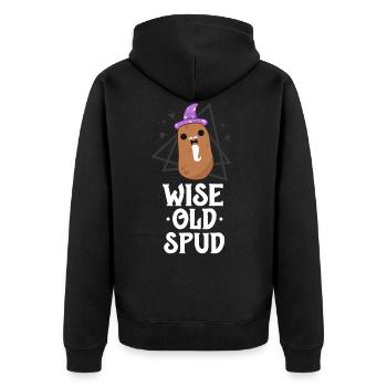 Chemises de pommes de terre pour hommes Cadeaux drôles pour grand-père - Veste à capuche bio Premium Unisexe - noir - Dos - Nico (187cm)