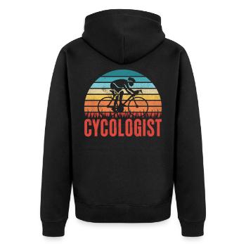 Lustiges Radfahrer-Radfahrer-Geschenk - Unisex Premium Bio Zip Hoodie - Schwarz - Hinten - Nico (187cm)