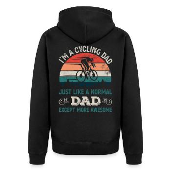 Radfahren Papa - Radfahrer Vatertagsgeschenk - Unisex Premium Bio Zip Hoodie - Schwarz - Hinten - Nico (187cm)