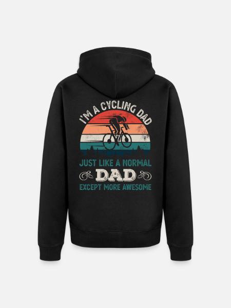 Cycling Dad - Cyklist Fathers Day Gift - Premium økologisk unisex-hættejakke - sort
