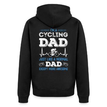 Fantastisches Radfahrer-Papa-lustiges Radfahrer-Geschenk - Unisex Premium Bio Zip Hoodie - Schwarz - Hinten - Nico (187cm)