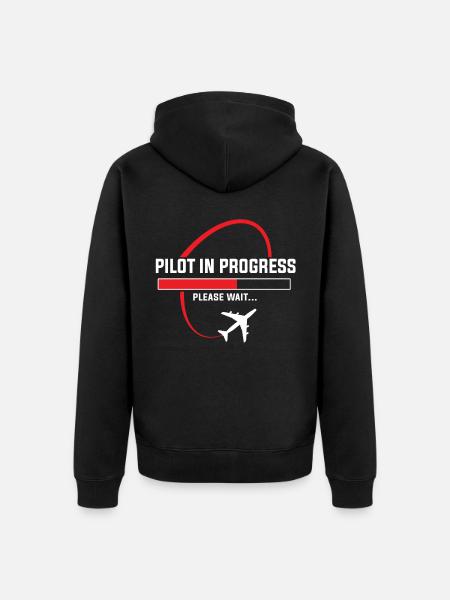 Pilot in progress - Unisex Premium Organic Zip Hoodie - black