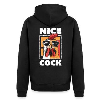 Poulet Farming Funny Nice Cock Gift - Veste à capuche bio Premium Unisexe - noir - Dos - Nico (187cm)
