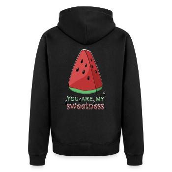 Vacances d'été melon melon d'eau - Veste à capuche bio Premium Unisexe - noir - Dos - Nico (187cm)