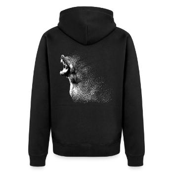 Dog ART - Unisex Premium Organic Zip Hoodie - black - Back - Nico (187cm)