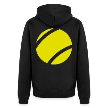 Tennisball Tennis Tennisspieler Tennisliebhaber - Unisex Premium Bio Zip Hoodie - Schwarz - Hinten - Nico (187cm)