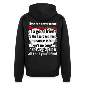 Careless Whispers George Forever - Unisex Premium Bio Zip Hoodie - Schwarz - Hinten - Nico (187cm)